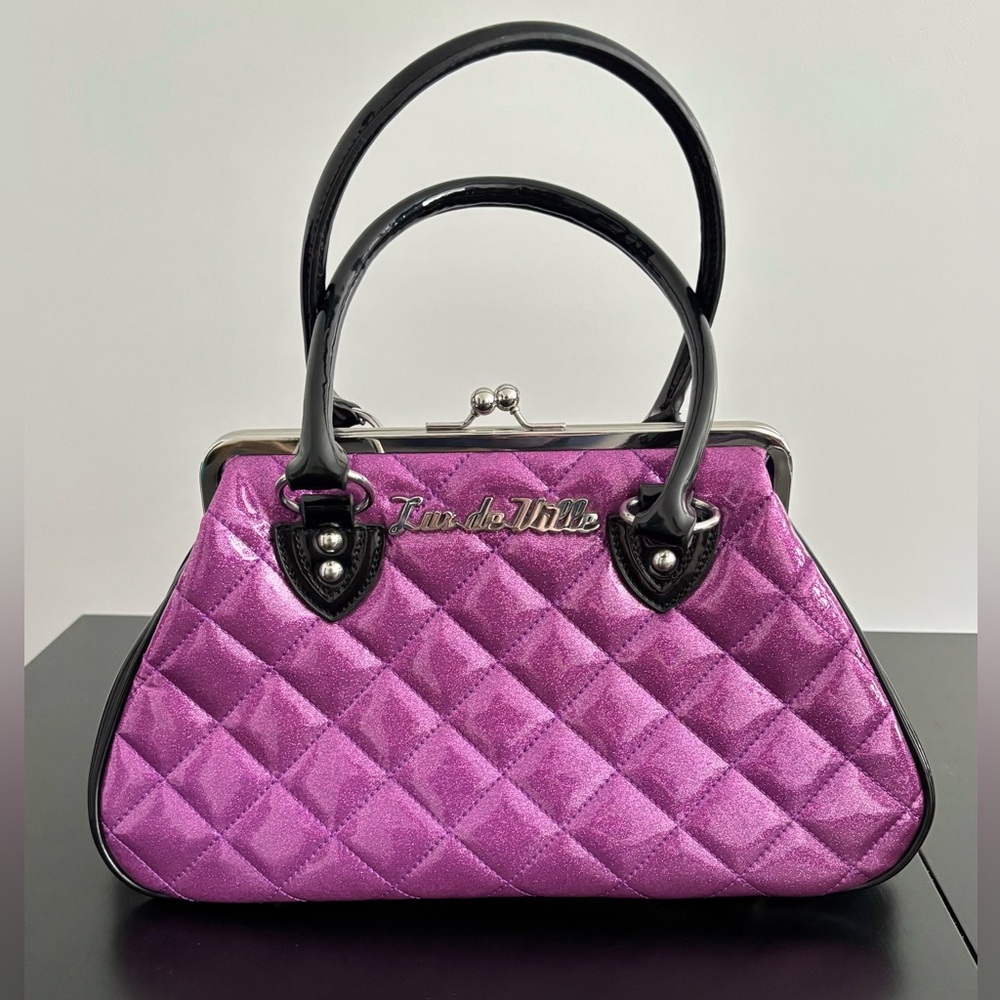 Lux de Ville Sin City Kiss Lock Tote / Shoulder Bag